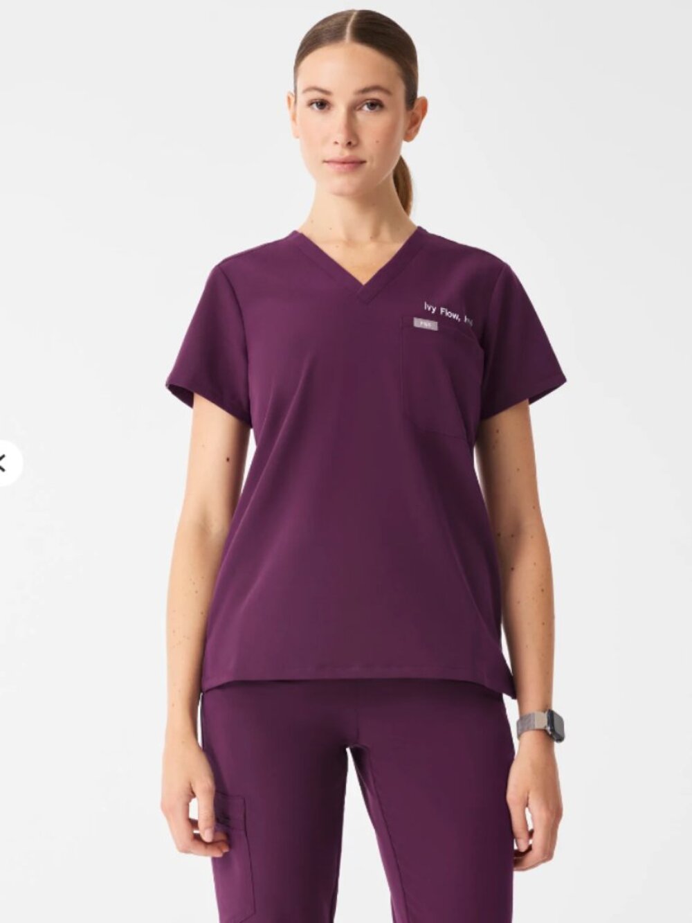 FIGS Catarina Scrub Top - Deep Purple